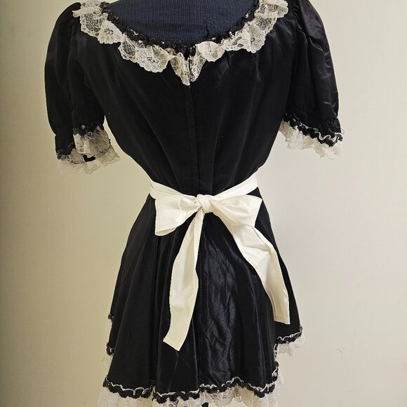 Satin French Maid Mini Dress - Picture 2 of 3